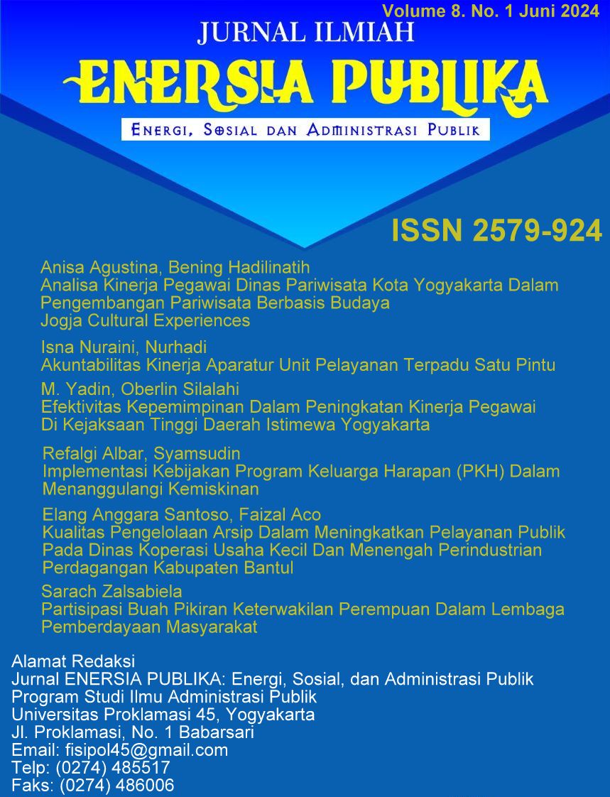 					View Vol. 8 No. 1 (2024): ENERSIA PUBLIKA
				